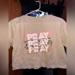 Pray on it Cropped Tee Women’s Shirt Tan
